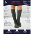 thumbnail image 7 of HUGH UGOLI Knee High Cotton Socks for Kids Girls Boys & Toddlers, Long School Uniform Socks, Soft & Comfortable,Dark Gray, 3-4 Years Old, 4 Pairs, 7 of 7