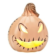 Seasons Nightmare Before Christmas Oogie Boogie Light-up Orange Pumpkin Halloween Decoration, 3.5"