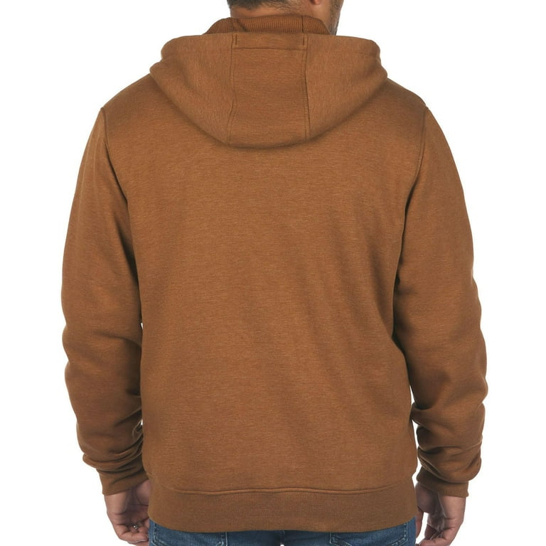 Coleman Men s Waffle Lined Full Zip Workwear Hoodie Walnut Heather XL Walmart