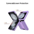 thumbnail image 7 of Dteck for Samsung Galaxy Z Flip 5 Case, Shockproof Protective Phone Case for Slim Galaxy Z Flip 5 with Wrist Strap Ring Kickstand Integrated Back Screen Tempered Glass Protector, Purple, 7 of 7