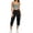 Black, variant on Womens Straight Leg Capri Cargo Pants High Waisted Button Closure Cropped Trousers with Pockets Casual Work Hiking Pants Dark Gray