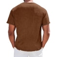 thumbnail image 5 of Linen T Shirts for Men Lightweight Breathable Short Sleeve V Neck T-Shirts Vintage Loose Fit Summer Casual Beach Tee Tops, 3XL, 5 of 5