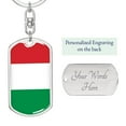 thumbnail image 2 of Hungary Flag Keychain Dog Tag Stainless Steel or 18k Gold, 2 of 16