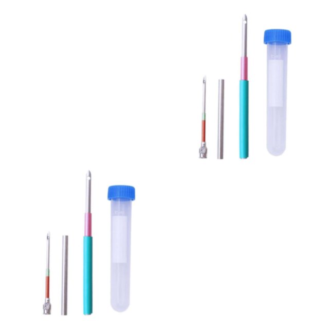Guardoinrt Efficient Embroidery Punch Needle Pen Sewing Kit Knitting Tool 3 Pcs Needle 1 Pc Tube 10cm 2Set
