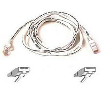 25FT CAT5E WHITE PATCH CORD SNAGLESS ROHS MOQ-12