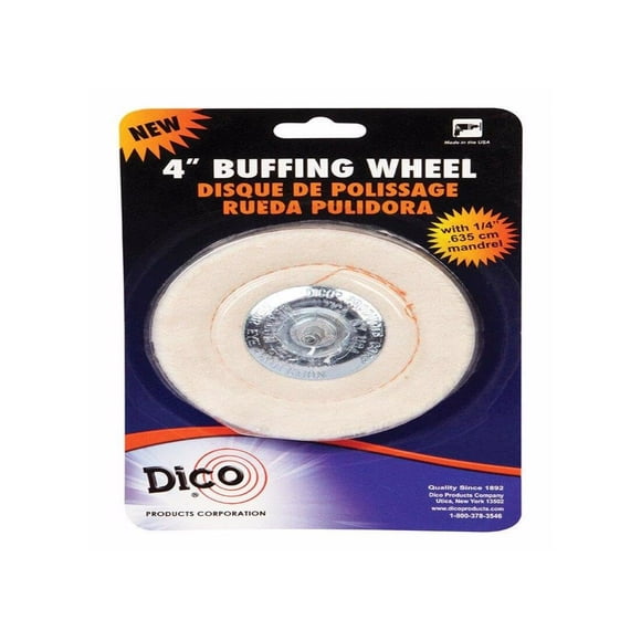 Buffing Wheel Dico, cojín de algodón de 4 pulgadas, mandril de 1/4 pulgadas