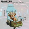 thumbnail image 5 of SCRAWLGOD Highland Cow Floral Butterfly Print Green Blue Pattern Gaming Chair Cover with Armrest Cover, Anti Slip Rotating Chair Protection Computer Chair Slipcover with Elastic Band for Home Studio, 5 of 7
