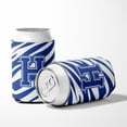 thumbnail image 5 of Letter H Initial Monogram - Tiger Stripe Blue and White Can Beverage Insulator Hugger, 5 of 5