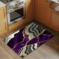 thumbnail image 3 of Purple Marble Bathroom Rug Washable 2x3 Entryway Rug Non Slip Grey Gold Texture Vintage Farmhouse Art Front Door Mat Low Pile Indoor Doormat Throw Floor Carpet for Kitchen Bedroom Entrance, 3 of 8
