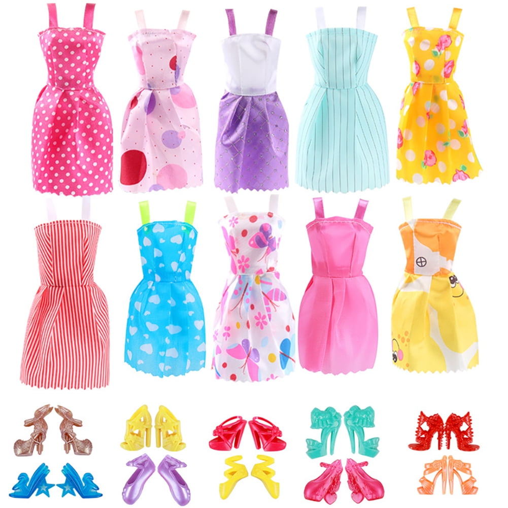 Barbie Original Mix Dolls Fashion Clothe Outfits dress elega Doll Shoes Set  Toys For Girls Children Accessories Play House Party