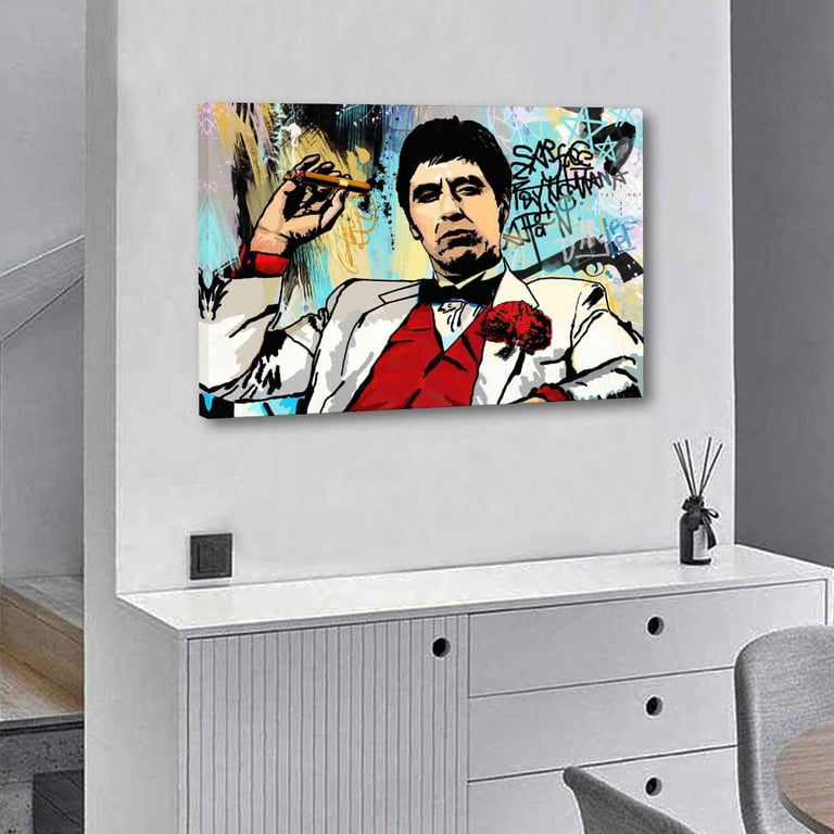 "Scarface" Tony Montana Canvas Wall Art Poster - 24x36 Inches Unframed, HD Print, Modern Home Decor