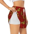 thumbnail image 2 of Bixox Women's Hohey Bee Golden pattern 2 in 1 Running Shorts - Lightweight Athletic Workout Gym Yoga Shorts Liner with Pockets - X-Large, 2 of 7