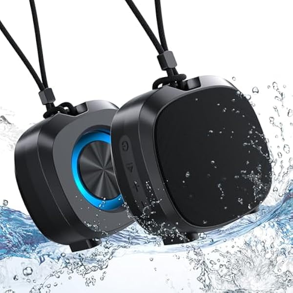 wonima11 Portable Bluetooth Speakers, RGB Lights TWS Speakers,Wireless IPX5 Waterproof Mini Speaker with Loud Stereo Sound,15 Hours Playtime, Rechargeable Battery, Black.