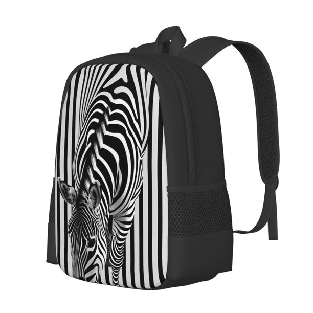 Easygdp Optical Zebra Illusion Mochila de Gran Capacidad Minimalista Ideal para Escuela, Viajes y Uso Diario