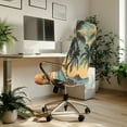 thumbnail image 3 of HELLHERO Hawaii Beach Palm Tree Print Office Chair Slipcovers Spandex, Elastic High Back Office Seat Cover, Dustproof Computer Chair Cover Size L, 3 of 7