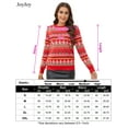 thumbnail image 3 of Festive Women's Christmas Snowflake Tree Pattern Knit Sweater, Red, 2XL, 3 of 8