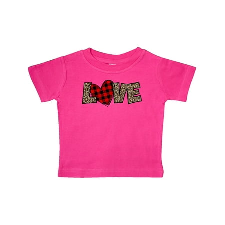 

Inktastic Love in Red Plaid and Leopard Print Gift Baby Boy or Baby Girl T-Shirt
