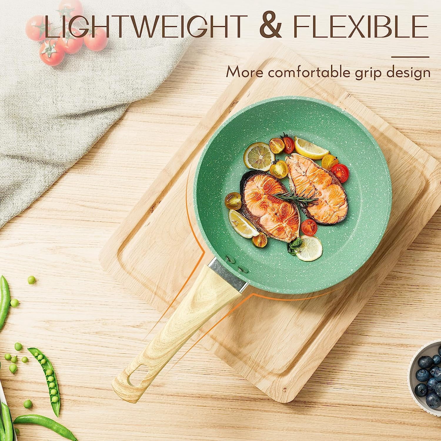 Nonstick Frying Pan Skillet, 8 Inch Non Stick Egg Pan Omelet Frying Pans 100% PFOA-Free, Non-Toxic Healthy Cooking Pan, Induction Compatible