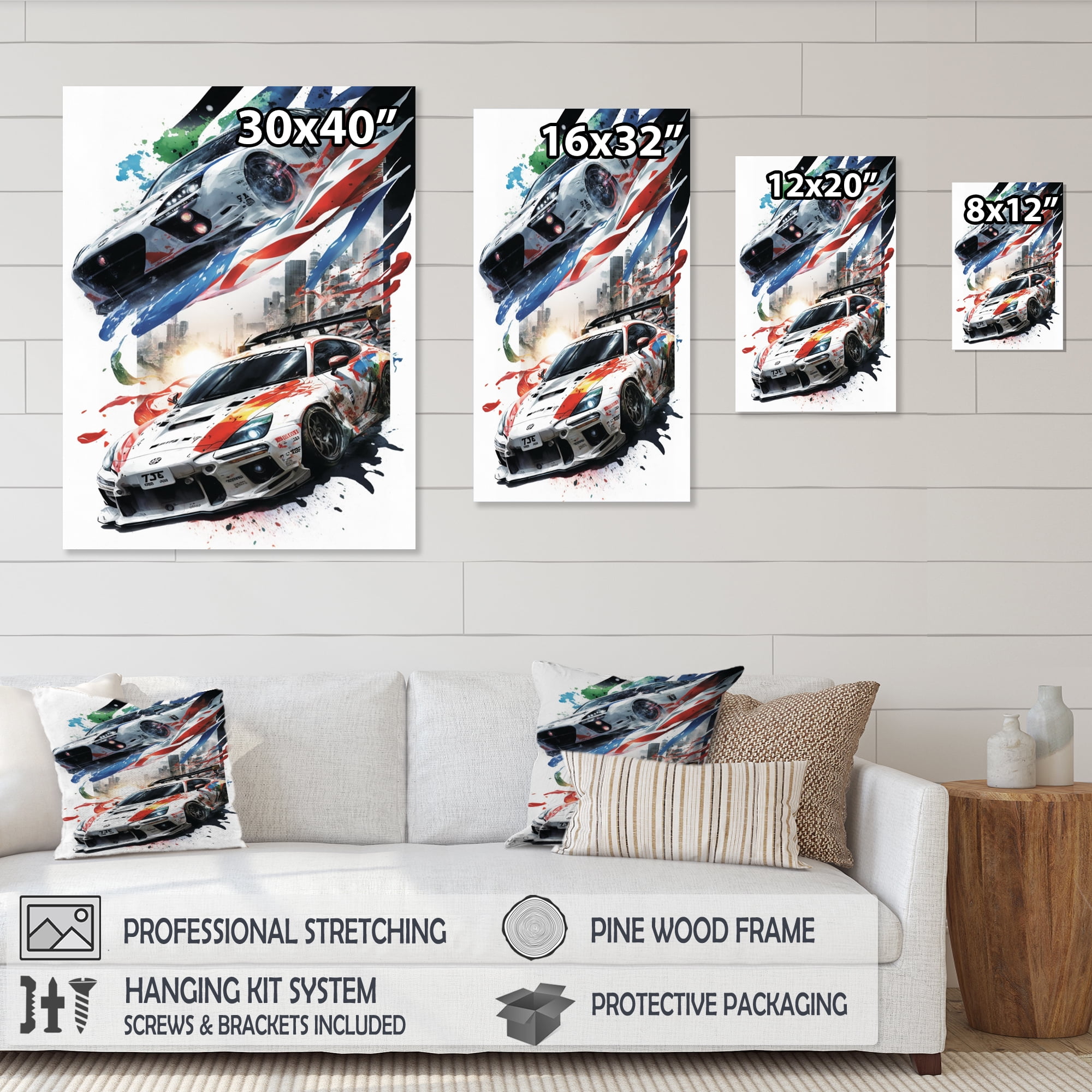Designart Tokyo Japan Driving Car VII Canvas Wall Art