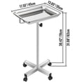 thumbnail image 2 of VEVOR Chariot de Laboratoire en Acier Inoxydable Mayo Plateau Support 18x14 Pouces Chariot Mayo Support Réglable Hauteur 32-51 Pouces Plateau Instrument avec Plateau Amovible et 4 Roues Omnidirectionnelles pour les Soins Personnels de l'Équipement à Domicile, 2 of 9