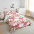 thumbnail image 3 of Feelyou Dreamy Pink Rainbow Bedding Comforter Set for Child, Kawaii Stars Love Heart Twin Comforter Sets, Fairy Tale Style Reversible Bedding Set, Ultra Soft Bedroom Decor, 2-Piece, 3 of 8