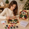 thumbnail image 4 of Christmas Penguin Diamond Art Kit, Framed 3D Pearl Painting for Adults, 20x20cm Cute Holiday Wall Art with Beads, Complete Craft Set for Home Decor, Relaxation & Gift, 4 of 4