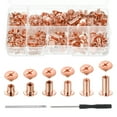 thumbnail image 1 of Uxcell M5 Chicago Screw Rivets 110 Sets Tornillos de unión metálicos para manualidades en cuero, cobre, 1 of 6