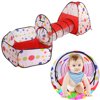 Polka Dot 3-in-1 Folding Kids Play Tent with Tunnel, Ball Pit