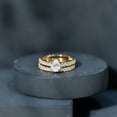 thumbnail image 5 of Rosec Jewels Moissanite Wedding Ring Set of 2 - 5X7 mm Pear Shape Engagement Ring with Enhancer - D-VS1 Grade Certified, 14K Yellow Gold, US 6.00, 5 of 9