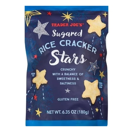 Sugared Rice Cracker Stars - Festive Rice Crackers, Lightly Sugared