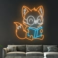 thumbnail image 4 of Handmadetneonsign Fox Reading Book Neon Light, Fox Book Led Sign, Fox Bookish Neon Sign, Bookworm, 4 of 5