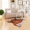 thumbnail image 5 of Lochas Faux Cowhide Rug Cow Print Area Rug for Bedroom Living Room Home Decor Western Floor Carpet,5.2'x6.2',Khaki & Brown, 5 of 7