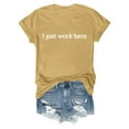 thumbnail image 4 of Wangmeiwg Women s Casual Solid Print Round Neck Short Sleeve Shirt Top Womens T-Shirts Yellow L, 4 of 4