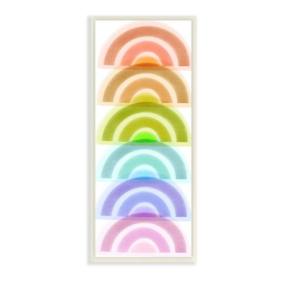 Stupell Industries Stack of Rainbows Kids Bold Playful Arches Art for Kids Painting Unframed Art Print Wall Art, 7 x 17