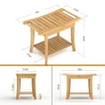 thumbnail image 3 of Bambloom Shower Bench,2-Tier Waterproof Shower Stool,Bamboo Shower Chair for Bathtub,Natural, 3 of 10
