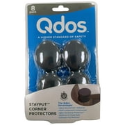 Qdos StayPut Corner Guards and Protectors - Multi-Component Construction -Guaranteed to Stay in Place unlike inferior products - Bite Proof & Choke Safe - Food Grade Material | 8 pack | Gray