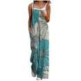 thumbnail image 2 of Women Jumpsuits on Under $5! Cagogo Women's Summer Boho Casual Jumpsuits Wide Leg Overalls Floral Print Baggy Rompers Sleeveless One Piece Wide Leg Pant Overalls with Pockets, 2 of 5