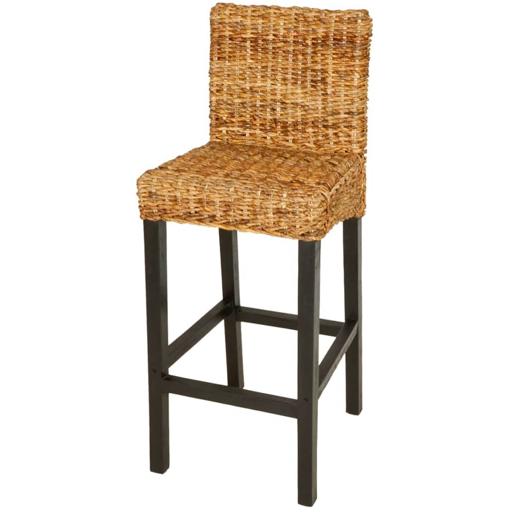 vidaXL Bar Stool Set of 2 Dark Brown Mango wood Standard Durable
