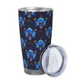 thumbnail image 2 of KLL cool blue flower Skull Print 40oz Stainless Steel Insulated Car Cup with Spillproof Lid - Keep Your Drink Hot or Cold on the Go-Straw Two-piece Set, 2 of 8