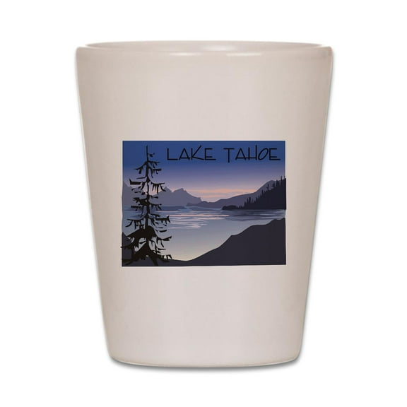 CafePress - Lake Tahoe - White Shot Glass, Unique and Funny Shot Glass