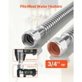 thumbnail image 3 of VEVOR Water Heater Kit, 18 Inch Length Water Heater Flex Connector, Waters Heaters Installation Kit with 3/4" FIP x 3/4" FIP Inlet & Outlet Connection for Bathroom, Kitchen, Laundry Room, Boiler Room, 3 of 9
