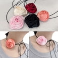 thumbnail image 2 of ZPAQI Silk Rose Flower Choker Necklace Clavicle Chain Necklace Temperament Neckband, 2 of 13