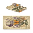 thumbnail image 2 of 3 Piece Bath Towels Set Bath Towel, Hand Towel and Face Towel for Bathroom, Gym, Hotel Butterflies and Lavender Pattern, 2 of 8