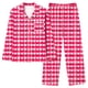 thumbnail image 5 of Pijama informal de manga larga con estampado para mujer, traje de pijama con solapa holgada y bolsillo con botones, top y pantalones de poliéster., 5 of 7