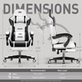 thumbnail image 6 of HLDIRECT Ergonomic High Back Gaming Chair with Pocket Spring Cushion, Game Chair with Footrest & Lumbar Massage, Gamer Chair, Computer Chair for Adults, Black & White, 6 of 8