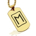 thumbnail image 1 of Stainless Steel Elder Futhark Ehwaz Rune Dog Tag Pendant Necklace, 1 of 3