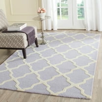 SAFAVIEH Cambridge Liam Geometric Wool Area Rug, Lavender/Ivory, 9' x 12'