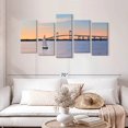 thumbnail image 2 of Elephant Stock Newport Bridge Wall Art - Horizontal Multi Panel Canvas - 5 Pieceliving Room Wall Decor - Photography Transportation Multi Panel - Blue And Purple Decor - 54" x 27", 2 of 4