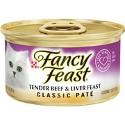 Fancy Feast Beef & Liver Pate Wet Cat Food, 3 oz Can