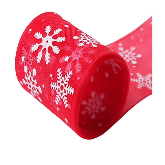 Apmemiss Clearance Snowflakes Christmas Wired Ribbon Wired Edge Ribbon Glittered Snowflake Decorations Fabric Ribbons for Home Decor Gift Wrapping DIY Crafts Xmas Tree Wreath